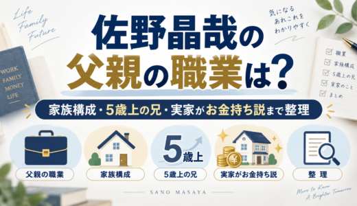 佐野晶哉の父親の職業は？家族構成・5歳上の兄・実家がお金持ち説まで整理