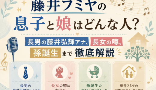 藤井フミヤの息子と娘はどんな人？長男の藤井弘輝アナ、長女の噂、孫誕生まで徹底解説